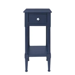 Navy Wood Coastal Compact Accent Table-Kirkland's Home Store
