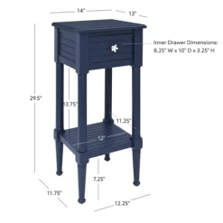 Navy Wood Coastal Compact Accent Table-Kirkland's Home Store