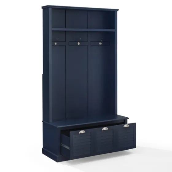 Navy Wood Storage Bench Hall Tree-Kirkland's Home Cheap