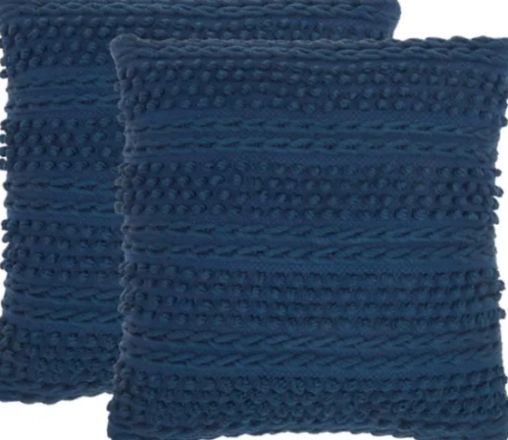 Navy Woven Stripes Throw Pillows, Set Of 2-Kirkland's Home Shop