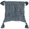 Navy Woven Texture Tassels Throw Pillow-Kirkland's Home New