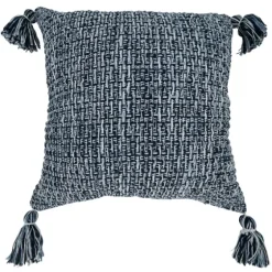 Navy Woven Texture Tassels Throw Pillow-Kirkland's Home New