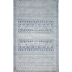 Navy Zig-Zag Ezra Indoor/Outdoor Area Rug, 4X7-Kirkland's Home Shop