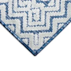 Navy Zig-Zag Ezra Indoor/Outdoor Area Rug, 4X7-Kirkland's Home Shop