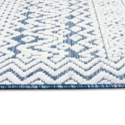 Navy Zig-Zag Ezra Indoor/Outdoor Area Rug, 4X7-Kirkland's Home Shop