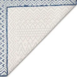 Navy Zig-Zag Ezra Indoor/Outdoor Area Rug, 4X7-Kirkland's Home Shop