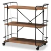 Nellie Walnut 3-Tier Mobile Bar Cart-Kirkland's Home New