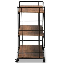 Nellie Walnut 3-Tier Mobile Bar Cart-Kirkland's Home New