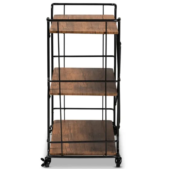 Nellie Walnut 3-Tier Mobile Bar Cart-Kirkland's Home New