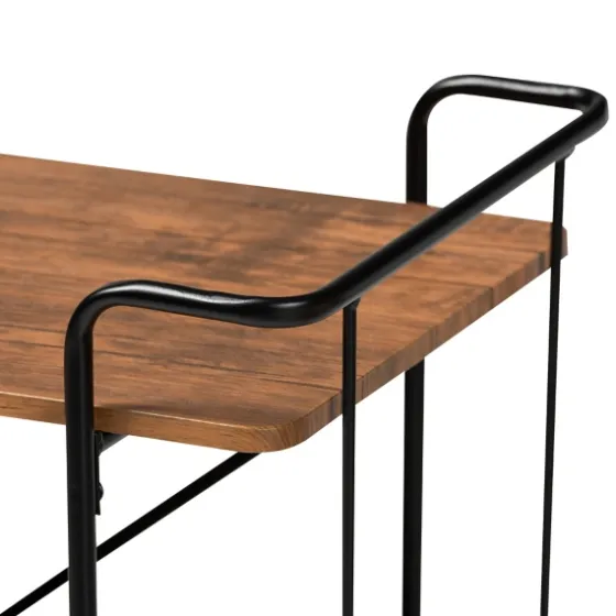 Nellie Walnut 3-Tier Mobile Bar Cart-Kirkland's Home New