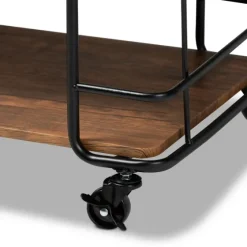 Nellie Walnut 3-Tier Mobile Bar Cart-Kirkland's Home New
