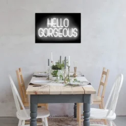 Neon Hello Gorgeous Canvas Art Print-Kirkland's Home Discount