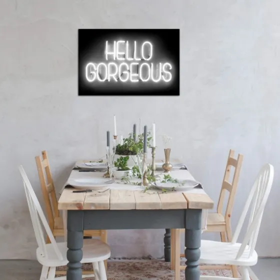 Neon Hello Gorgeous Canvas Art Print-Kirkland's Home Discount