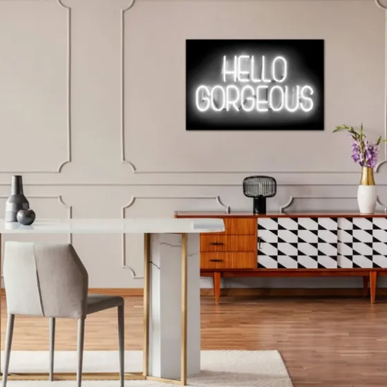 Neon Hello Gorgeous Canvas Art Print-Kirkland's Home Discount