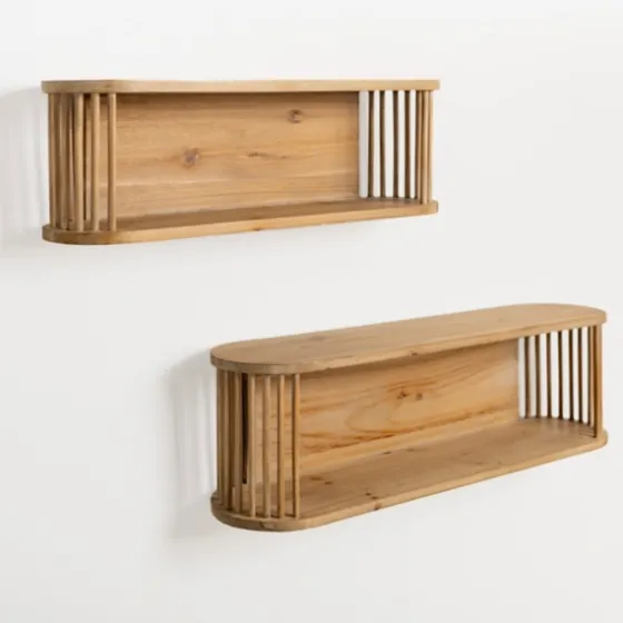 Nesting Wood Wall Shelves, Set Of 2-Kirkland's Home Cheap
