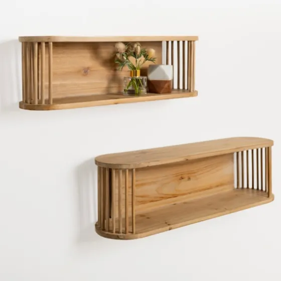 Nesting Wood Wall Shelves, Set Of 2-Kirkland's Home Cheap