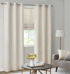 Neutral Basketweave Curtain Panel Set, 84 In.-Kirkland's Home Fashion