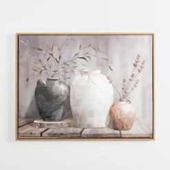 Neutral Botanical Vases Framed Canvas Art Print-Kirkland's Home Sale