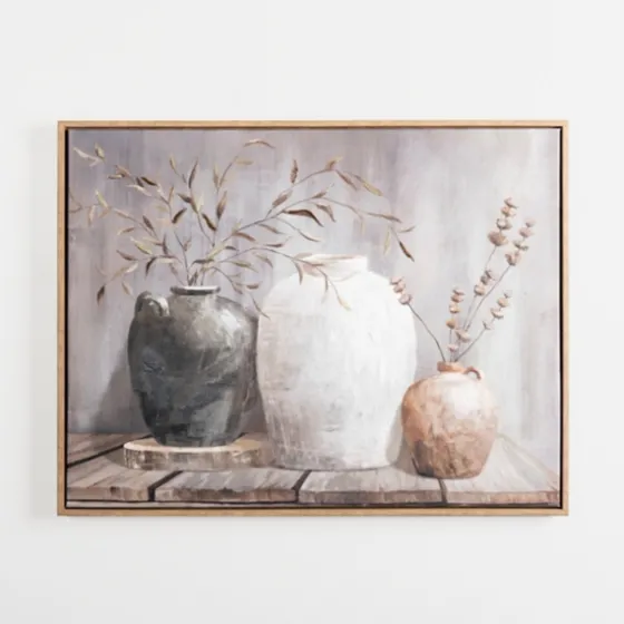 Neutral Botanical Vases Framed Canvas Art Print-Kirkland's Home Sale
