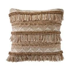 Neutral Embroidered Fringe Accent Pillow-Kirkland's Home New
