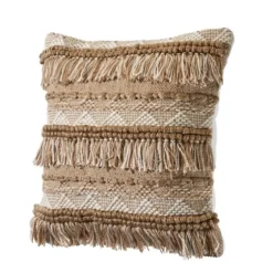 Neutral Embroidered Fringe Accent Pillow-Kirkland's Home New