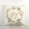 Neutral Flanged Joy Wreath Throw Pillow-Kirkland's Home Fashion