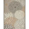Neutral Floral Burst Outdoor Area Rug, 5X7-Kirkland's Home Online