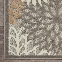 Neutral Floral Burst Outdoor Area Rug, 5X7-Kirkland's Home Online