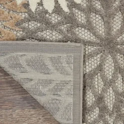 Neutral Floral Burst Outdoor Area Rug, 5X7-Kirkland's Home Online