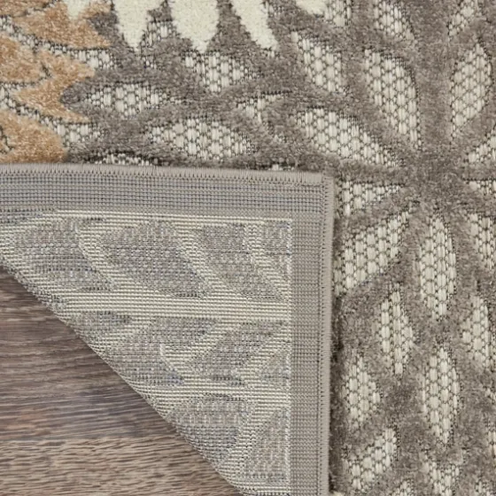 Neutral Floral Burst Outdoor Area Rug, 5X7-Kirkland's Home Online