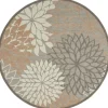 Neutral Floral Burst Outdoor Round Area Rug, 7 Ft.-Kirkland's Home Cheap