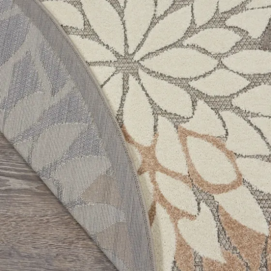 Neutral Floral Burst Outdoor Round Area Rug, 7 Ft.-Kirkland's Home Cheap