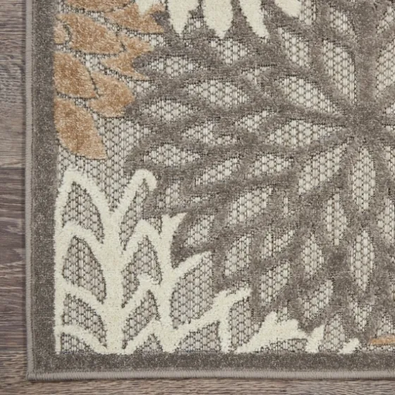 Neutral Floral Burst Outdoor Area Rug, 7X10-Kirkland's Home Shop
