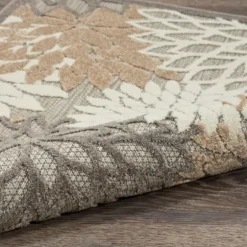 Neutral Floral Burst Outdoor Area Rug, 7X10-Kirkland's Home Shop