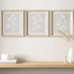 Neutral Floral Sprigs 3-Pc. Framed Art Set-Kirkland's Home Shop