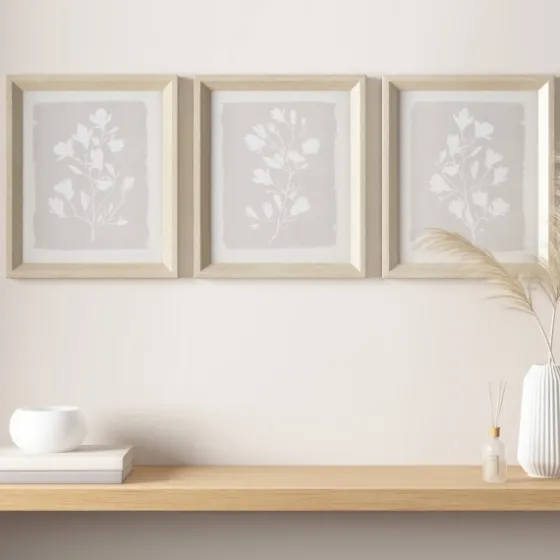 Neutral Floral Sprigs 3-Pc. Framed Art Set-Kirkland's Home Shop