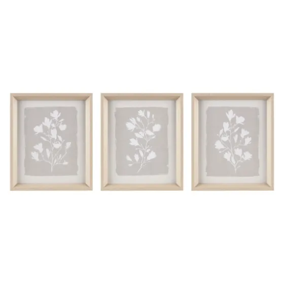 Neutral Floral Sprigs 3-Pc. Framed Art Set-Kirkland's Home Shop