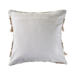 Neutral Geometric Fringe Accent Pillow-Kirkland's Home Outlet