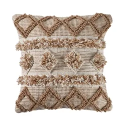 Neutral Geometric Pom Pom Pillow-Kirkland's Home Cheap