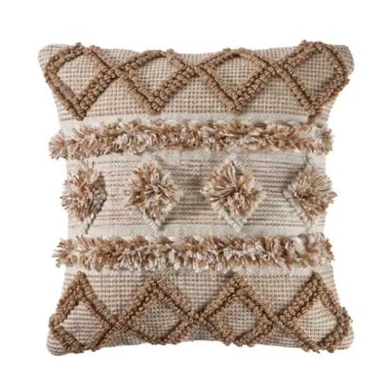 Neutral Geometric Pom Pom Pillow-Kirkland's Home Cheap