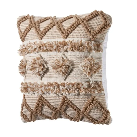 Neutral Geometric Pom Pom Pillow-Kirkland's Home Cheap