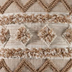Neutral Geometric Pom Pom Pillow-Kirkland's Home Cheap