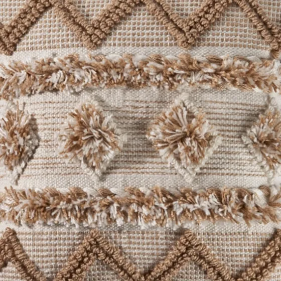 Neutral Geometric Pom Pom Pillow-Kirkland's Home Cheap