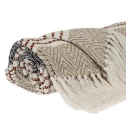 Neutral Herringbone Multi Striped Throw-Kirkland's Home Best