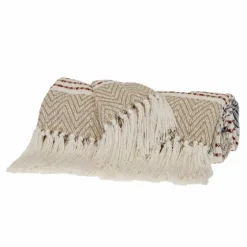 Neutral Herringbone Multi Striped Throw-Kirkland's Home Best
