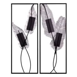 Neutral Leaves Metal Wall Plaques, Set Of 2-Kirkland's Home Flash Sale