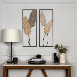 Neutral Leaves Metal Wall Plaques, Set Of 2-Kirkland's Home Flash Sale