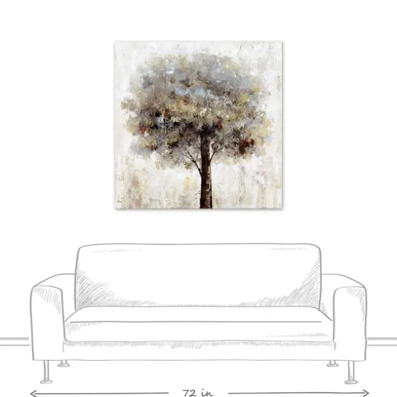 Neutral Painted Tree Square Canvas Art Print-Kirkland's Home Cheap