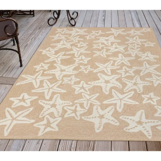 Neutral Starfish Outdoor Area Rug, 5X7-Kirkland's Home Cheap