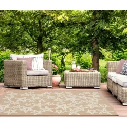 Neutral Starfish Outdoor Area Rug, 5X7-Kirkland's Home Cheap